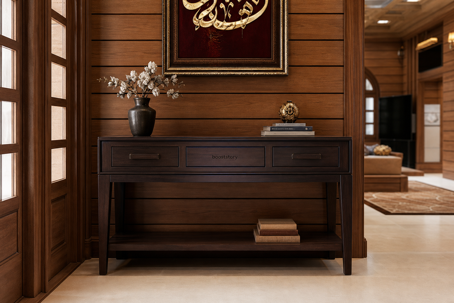 Booststory Ash and Cane Accent Chair — Lounge with Cushion
