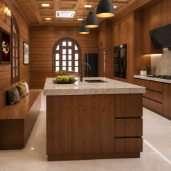 Booststory Walnut Corner Shelving Unit — Floor to Ceiling Modular