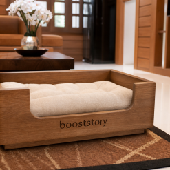 Booststory Teak Shower Stool — Bathroom with Non-Slip Feet