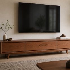 Booststory Teak Coffee Table — Oval with Slatted Lower Shelf