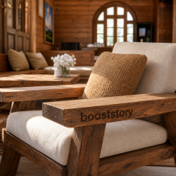 Booststory Maple Wood Office Desk — L-Shaped with Cable Management
